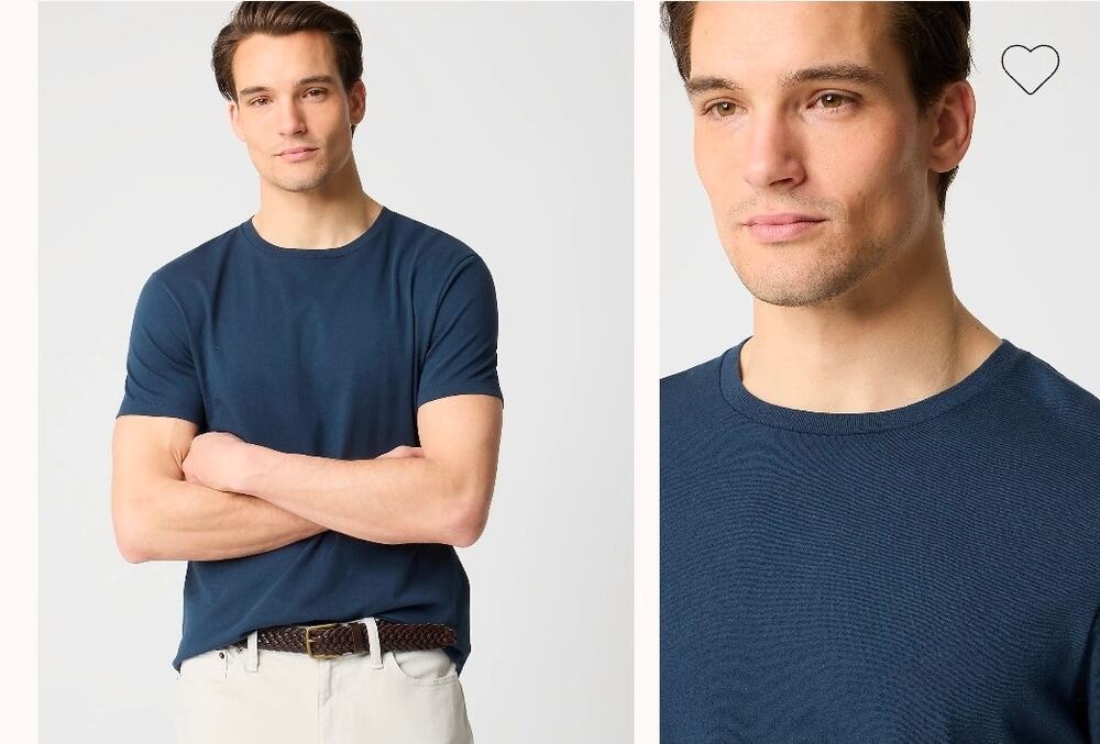 NWT J.Crew tall washed jersey tee size XL-T navy blue style A0325.